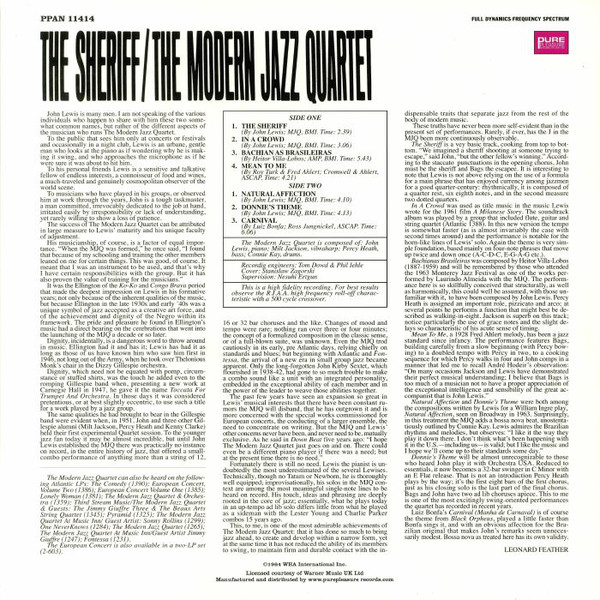 Виниловая пластинка The Modern Jazz Quartet - The Sheriff - рис.1