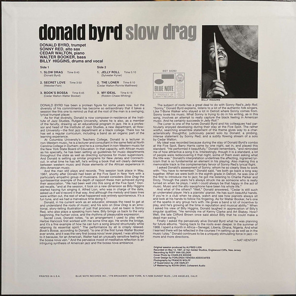 Виниловая пластинка Donald Byrd – Slow Drag LP - рис.1