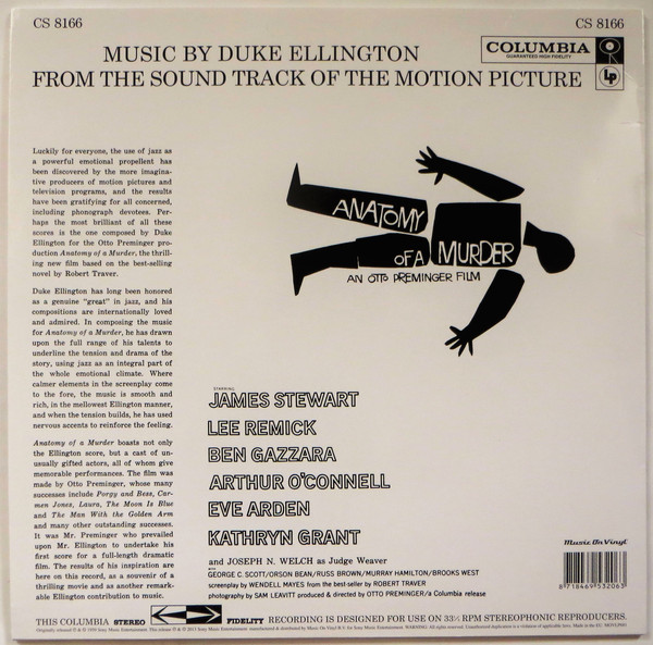 Виниловая пластинка Duke Ellington And His Orchestra - Anatomy Of A Murder (Soundtrack) - рис.1