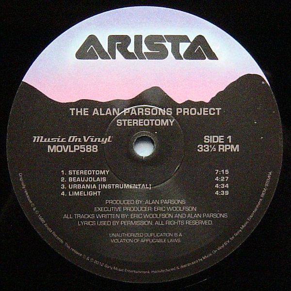 Виниловая пластинка The Alan Parsons Project - Stereotomy - рис.2