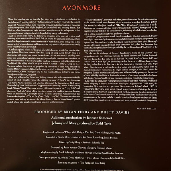 Виниловая пластинка Bryan Ferry – Avonmore (coloured) LP - рис.3