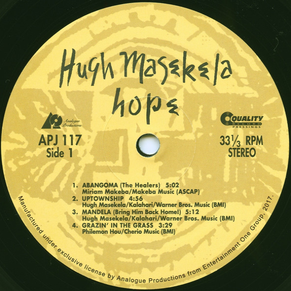 Виниловая пластинка Hugh Masekela - Hope - 2LP - рис.2