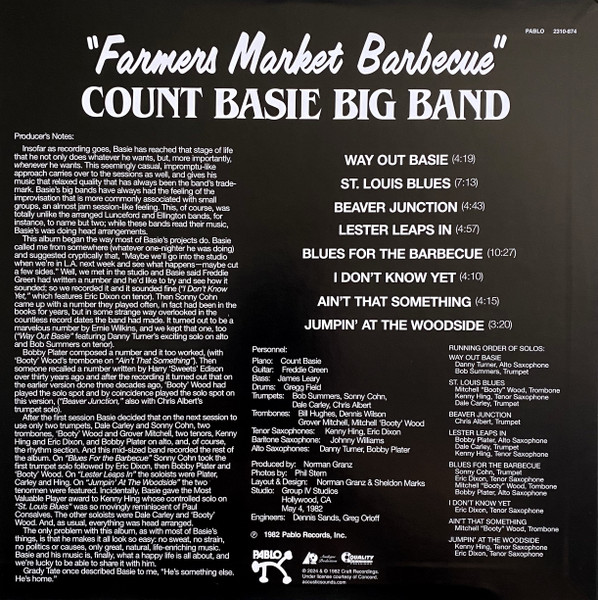 Виниловая пластинка Count Basie Big Band – Farmers Market Barbecue (Analogue) LP - рис.1