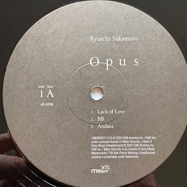 Виниловая пластинка Ryuichi Sakamoto - Opus (Box) - 4LP - рис.1