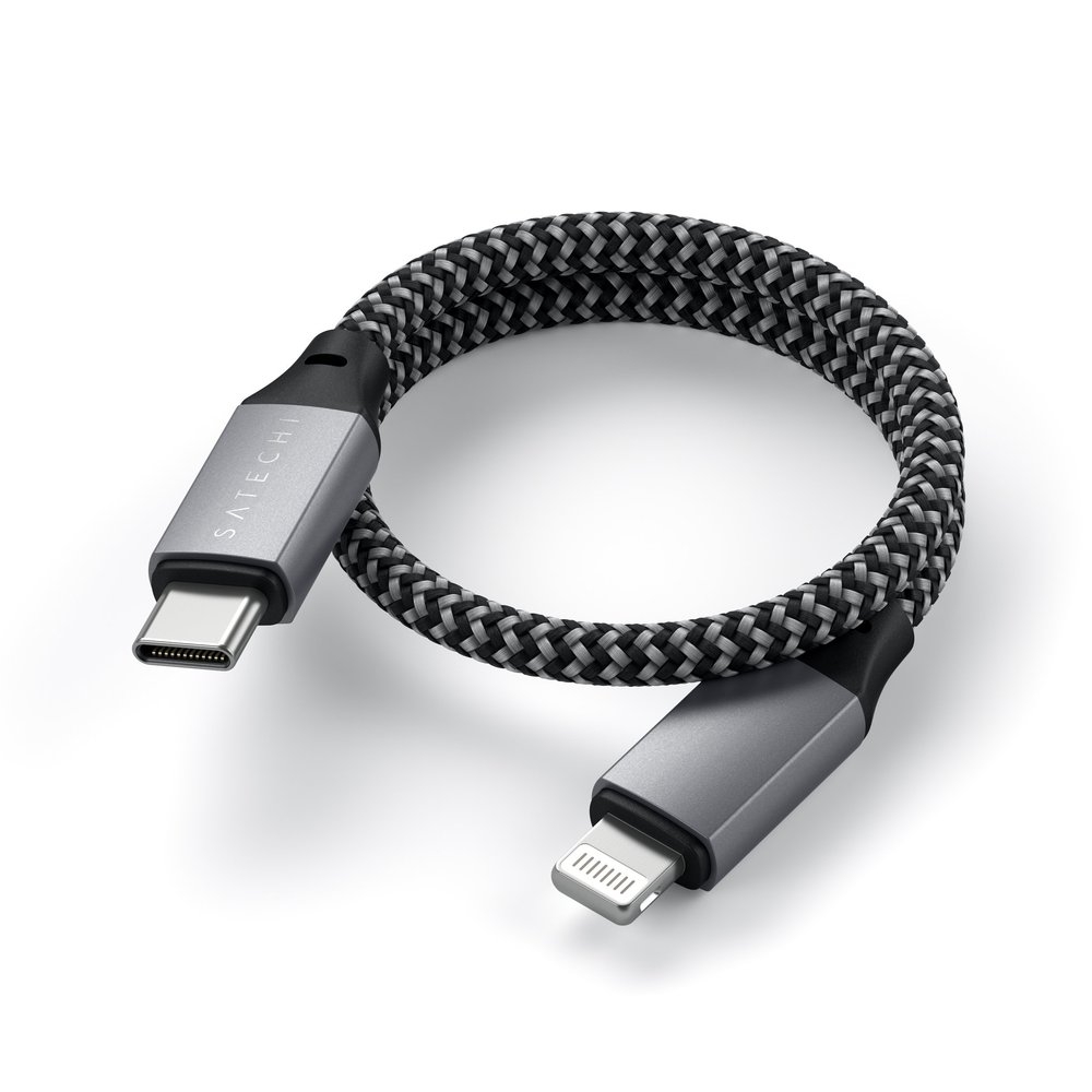 Кабель Satechi USB-C to Lightning MFI Cable Space gray 0.25 m - фото 2