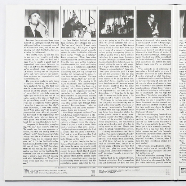 Виниловая пластинка The Dave Brubeck Quartet - At Carnegie Hall (Analogue) - 2LP - рис.1