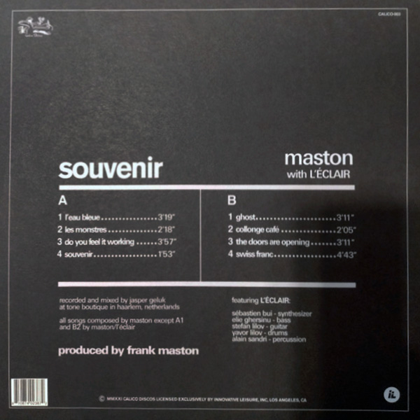 Виниловая пластинка Maston with L'Eclair – Souvenir LP - рис.1