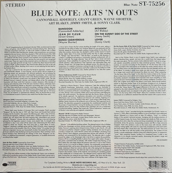 Виниловая пластинка Various – Blue Note: Alts 'N Outs - LP - рис.1