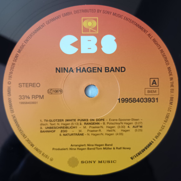 Виниловая пластинка Nina Hagen Band - Nina Hagen Band LP - рис.4