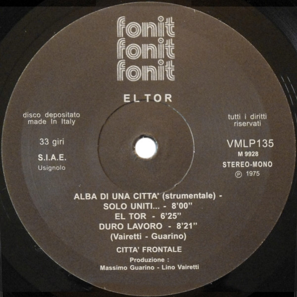 Виниловая пластинка Citta Frontale – El Tor LP - рис.2