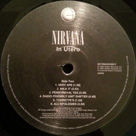 Виниловая пластинка Nirvana - In Utero LP - рис.3