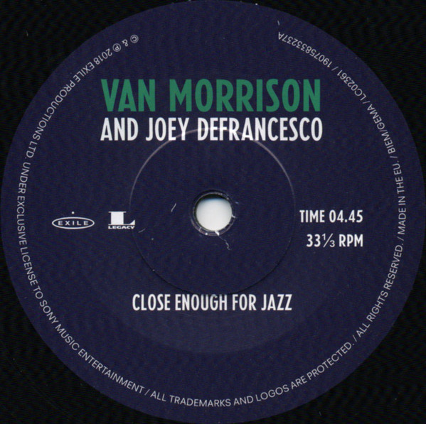 Виниловая пластинка Van Morrison; Joey DeFrancesco - Close Enough For Jazz The Things I Used To Do - рис.2
