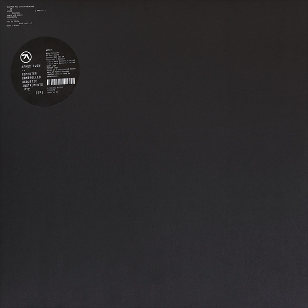 Виниловая пластинка Aphex Twin – Computer Controlled Acoustic Instruments Pt2 (EP) LP - рис.0