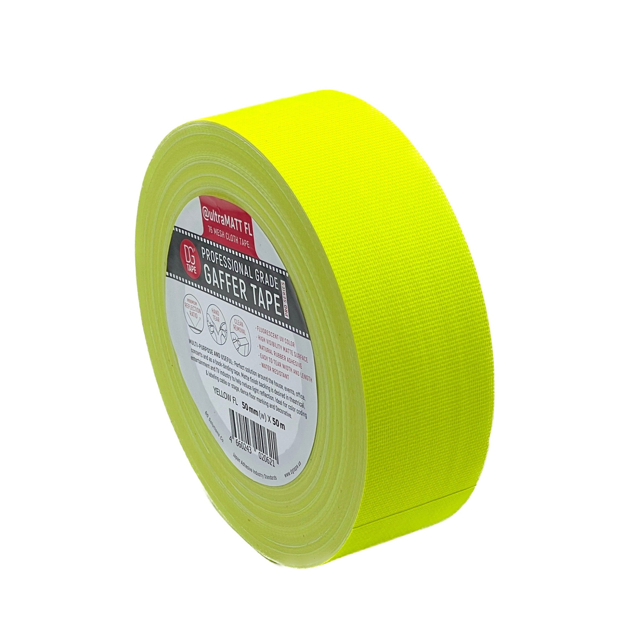 

Клейкая лента DGTAPE, Желтый, ultraMATT Yellow Fluorescent 50mm 50m