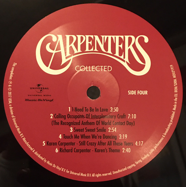 Виниловая пластинка Carpenters – Collected LP - рис.2
