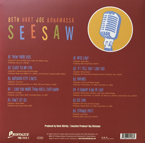 Виниловая пластинка BETH HART & JOE BONAMASSA SEESAW LP - рис.1