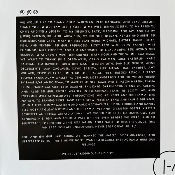 Виниловая пластинка Twenty One Pilots – Blurryface (10 Year Anniversary Burgundy Splatter) - 2LP - рис.4