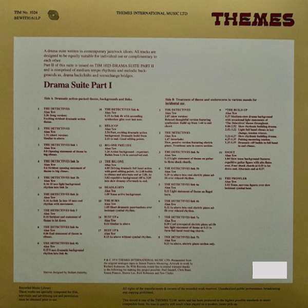 Виниловая пластинка Alan Tew - Drama Suite Part I LP - рис.1