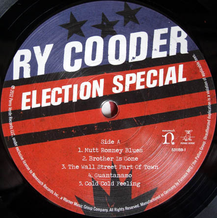 Виниловая пластинка Ry Cooder - Election Special - рис.2