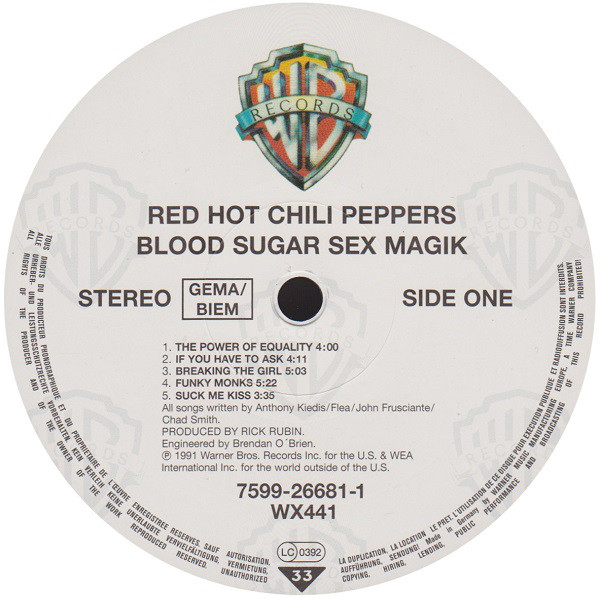 Виниловая пластинка Red Hot Chili Peppers - Blood Sugar Sex Magik - рис.2