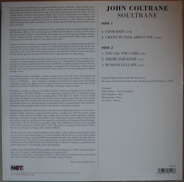 Виниловая пластинка John Coltrane - Soultrane - рис.3