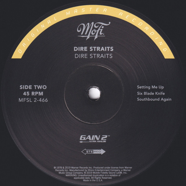 Виниловая пластинка Dire Straits – Dire Straits (MFSL) - 2LP - рис.4