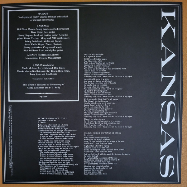 Виниловая пластинка Kansas - Masque (coloured) LP - рис.3