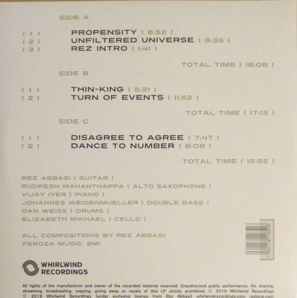 Виниловая пластинка Rez Abbasi – Unfiltered Universe LP - рис.1