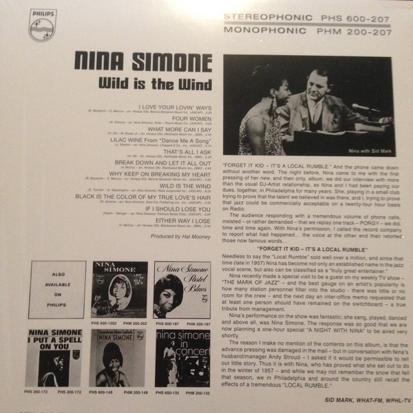 Виниловая пластинка Nina Simone - Wild Is The Wind - рис.3