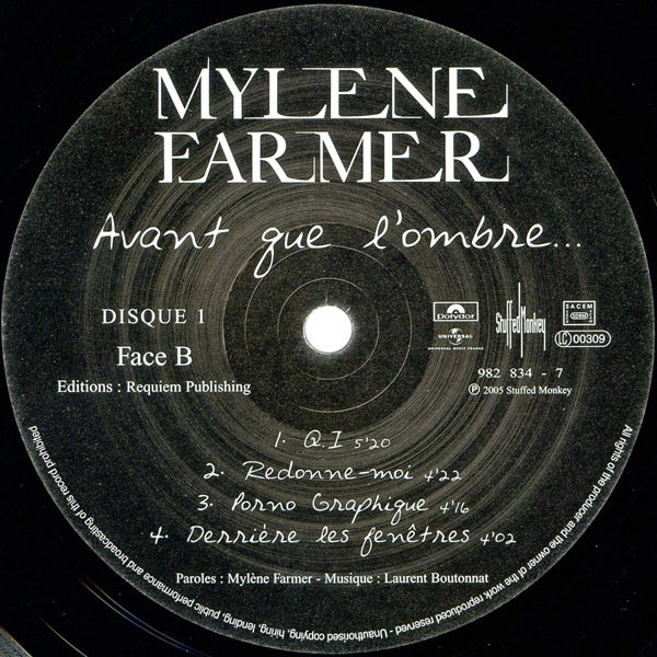 Виниловая пластинка Mylene Farmer - Avant Que L'Ombre... - рис.2