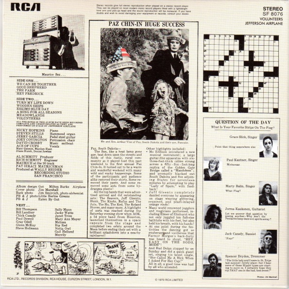 Виниловая пластинка JEFFERSON AIRPLANE VOLUNTEERS LP - рис.1