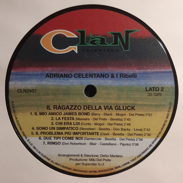 Виниловая пластинка Adriano Celentano – Il Ragazzo Della Via Gluck - Clan Celentano LP - рис.4