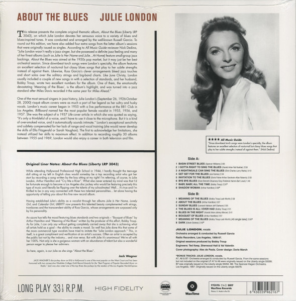 Виниловая пластинка Julie London - About the Blues - LP - рис.1