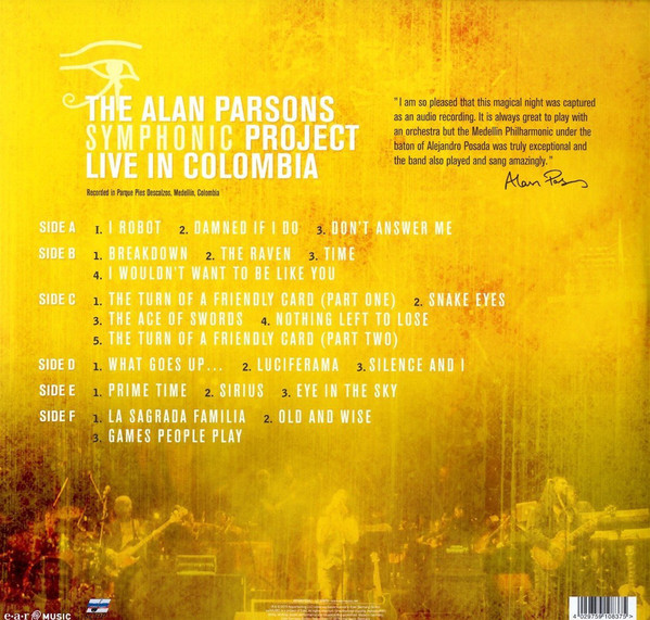 Виниловая пластинка The Alan Parsons Symphonic Project - Live In Colombia - рис.2