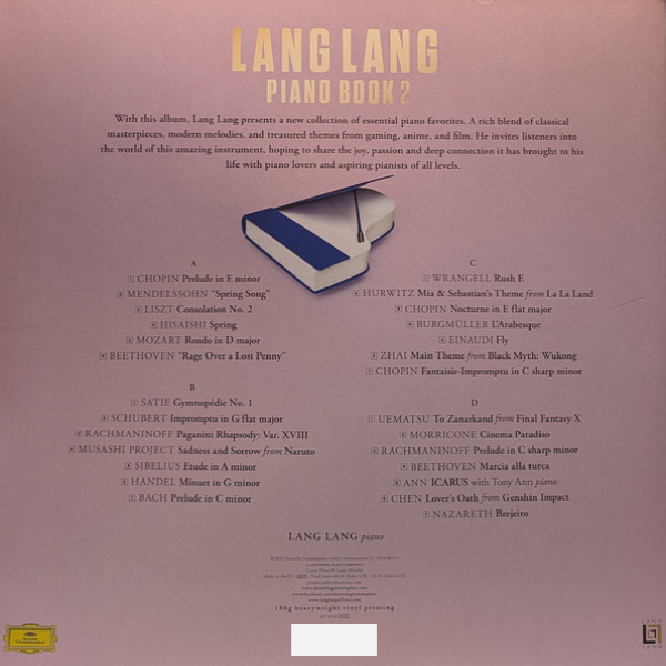 Виниловая пластинка Lang Lang – Piano Book 2 - 2LP - рис.2