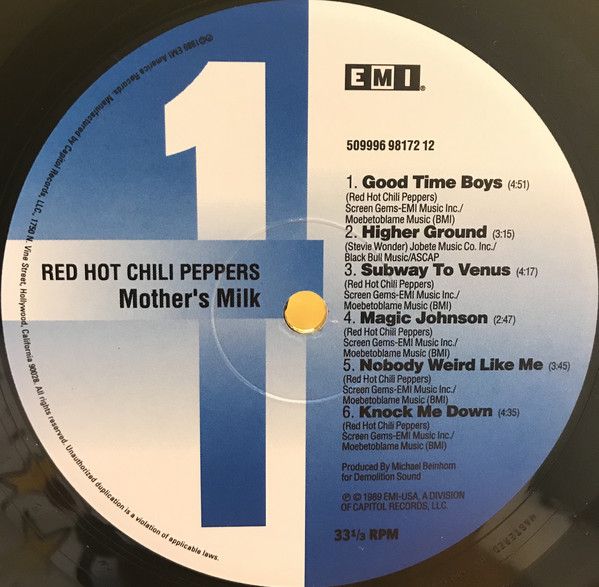 Виниловая пластинка Red Hot Chili Peppers - Mother's Milk - рис.2