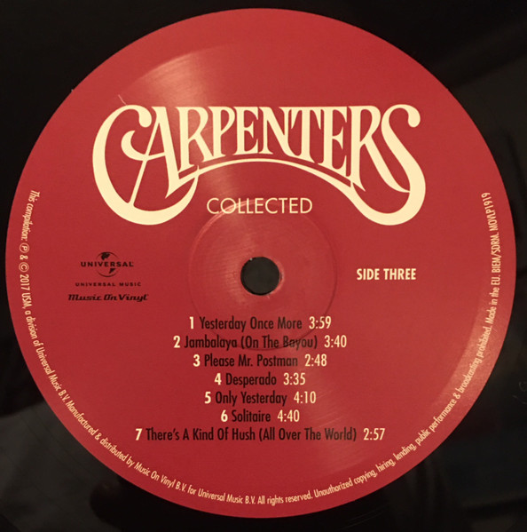 Виниловая пластинка Carpenters – Collected LP - рис.5