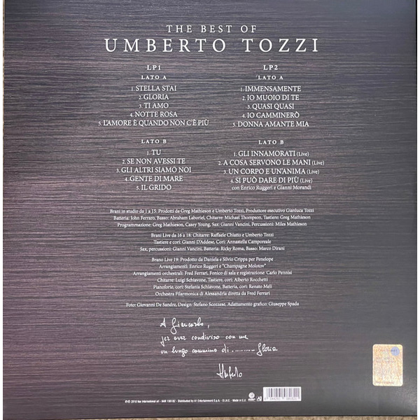 Виниловая пластинка Umberto Tozzi - The Best Of LP - рис.1