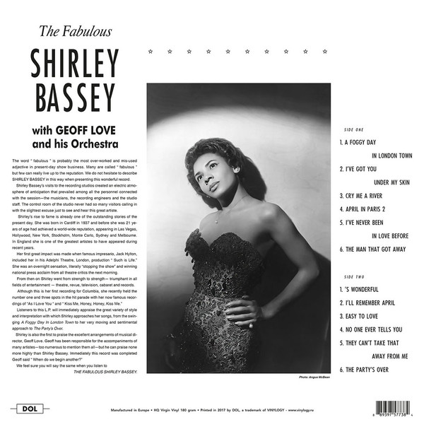Виниловая пластинка Shirley Bassey - The Fabulous Shirley Bassey - рис.1