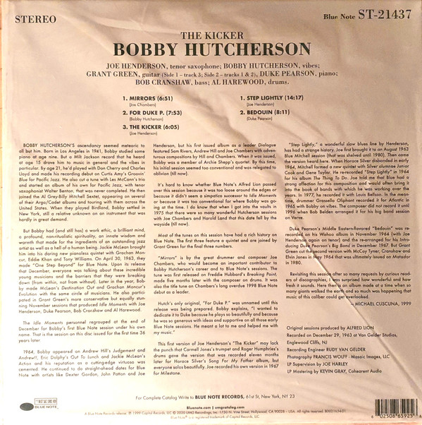 Виниловая пластинка Bobby Hutcherson - The Kicker LP - рис.1
