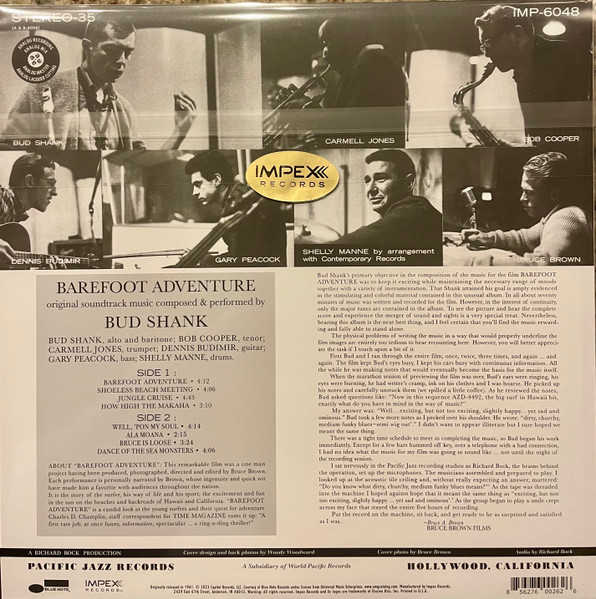 Виниловая пластинка Bud Shank - Barefoot Adventure OST - Impex LP - рис.1