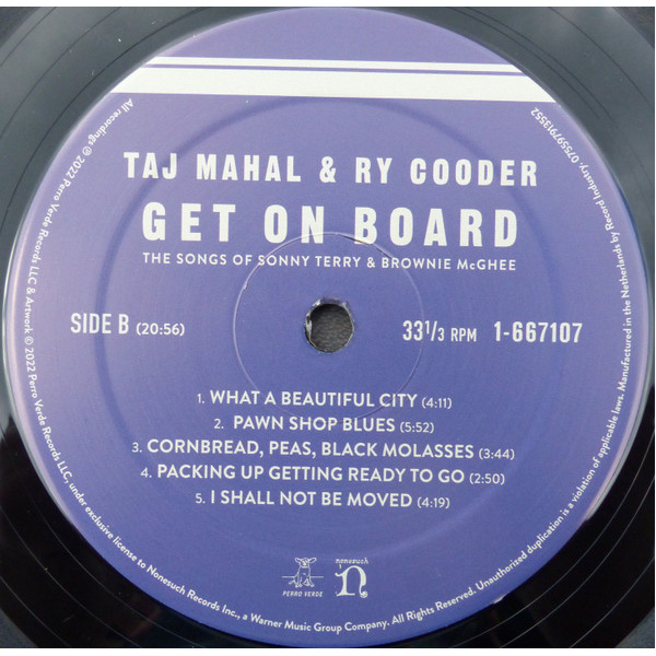 Виниловая пластинка Taj Mahal & Ry Cooder – Get On Board LP - рис.3
