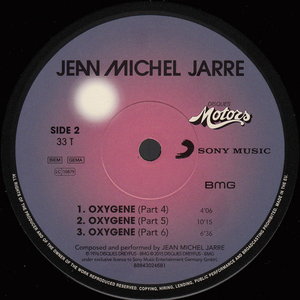 Виниловая пластинка JEAN MICHEL JARRE OXYGENE - рис.3