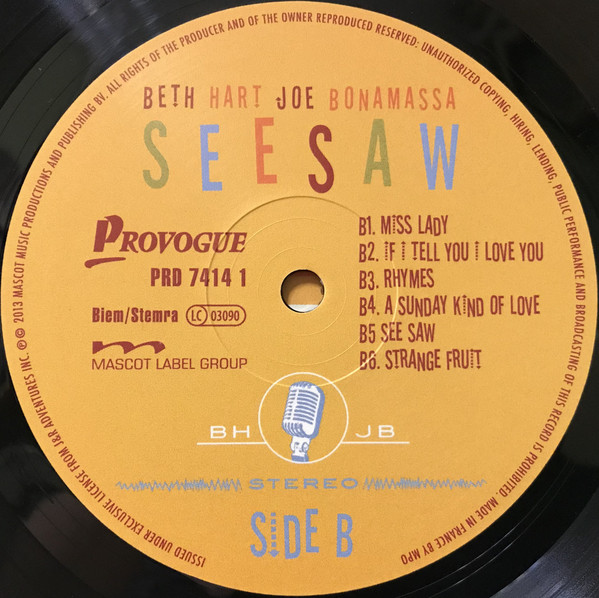 Виниловая пластинка BETH HART & JOE BONAMASSA SEESAW LP - рис.3