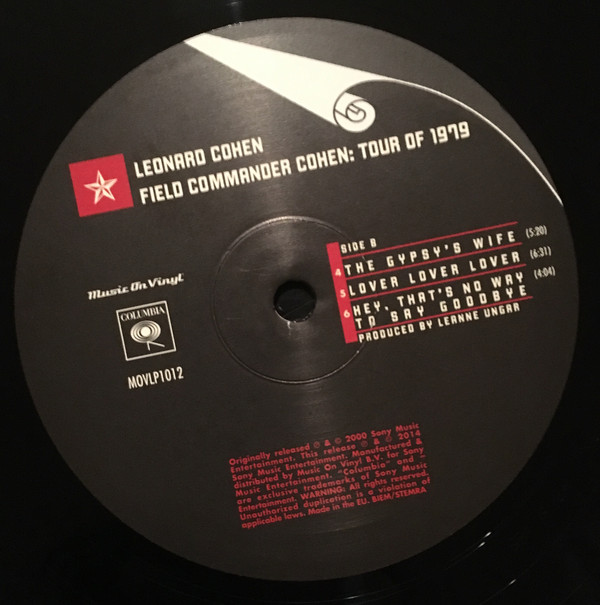 Виниловая пластинка Leonard Cohen - Field Commander Cohen - Tour Of 1979 - рис.3