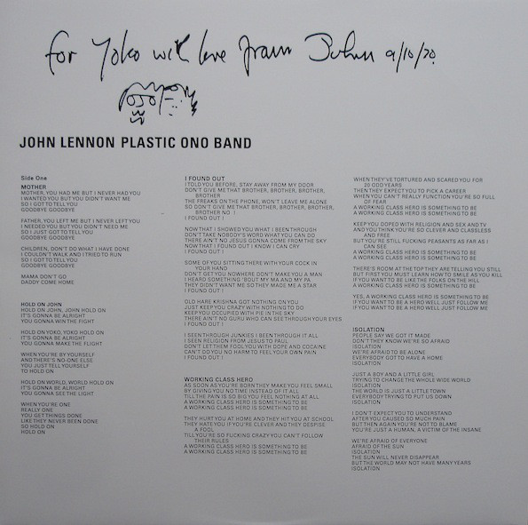 Виниловая пластинка John Lennon; Plastic Ono Band - John Lennon Plastic Ono Band - рис.2