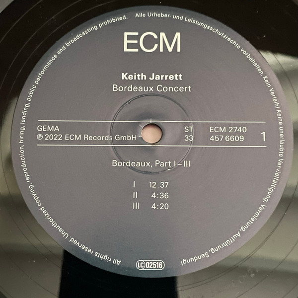 Виниловая пластинка Keith Jarrett - Bordeaux Concert - 2LP - рис.5