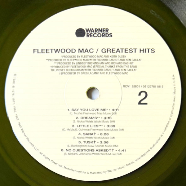 Виниловая пластинка Fleetwood Mac – Greatest Hits (coloured) LP - рис.6