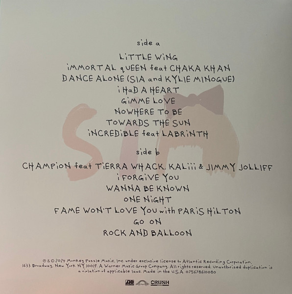 Виниловая пластинка Sia – Reasonable Woman - Pink LP - рис.1
