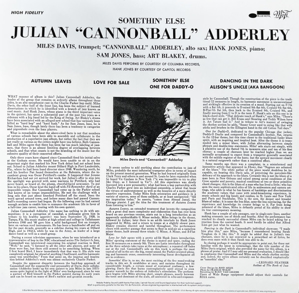 Виниловая пластинка Cannonball Adderley – Somethin Else (Box, Mobile Fidelity) 2LP - рис.1